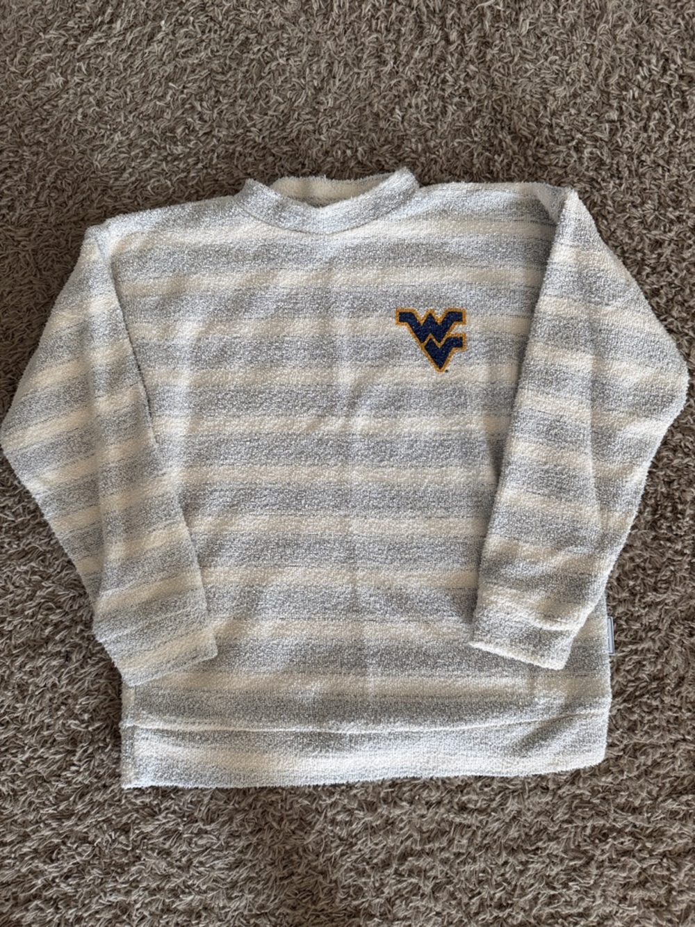 West Virginia Blue & White Striped Fleece